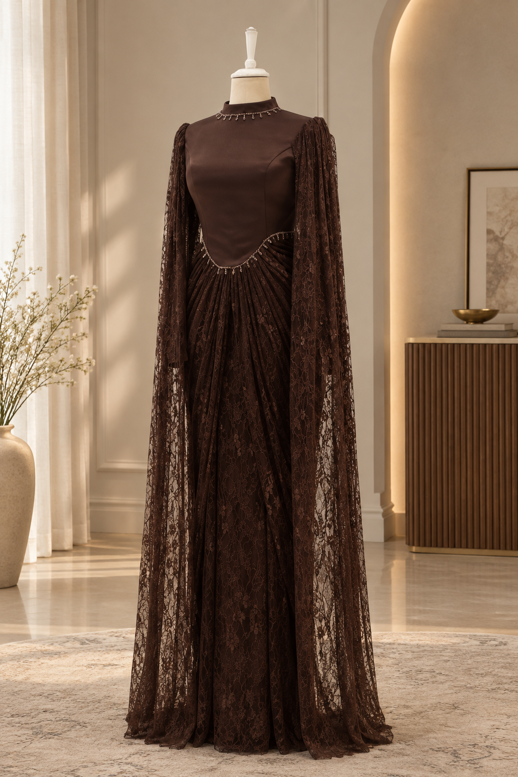 Noor in Brown Evening Dress