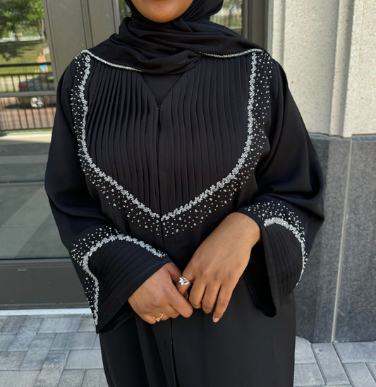 Black with Silver Abaya
