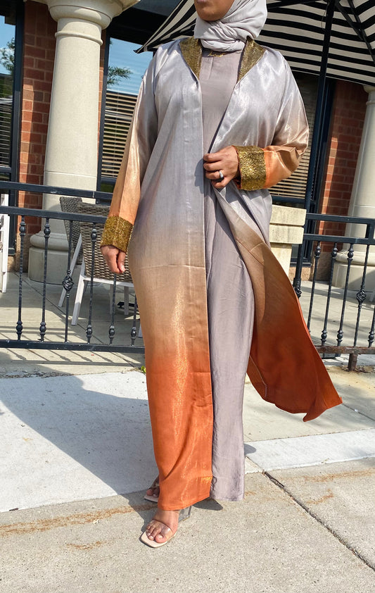 Ombre Gray Orange Dress
