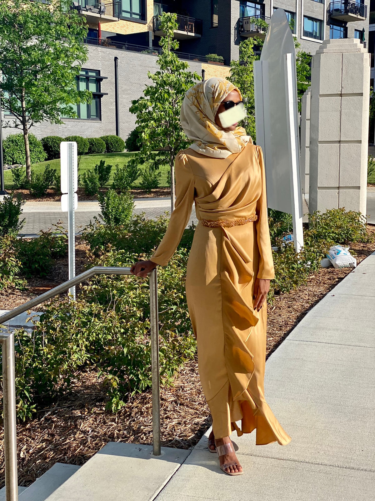 Nanbooni Satin Dress Gold