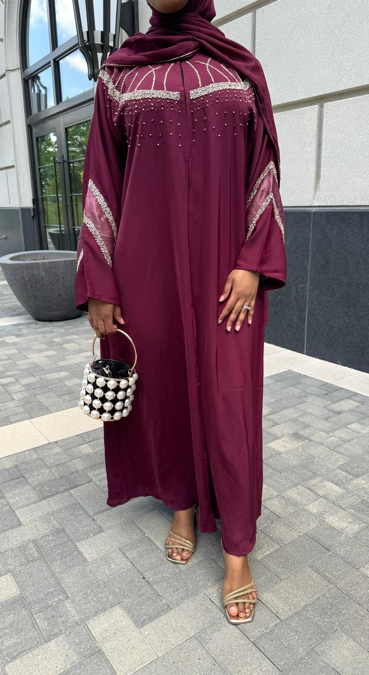 Burgundy Abaya