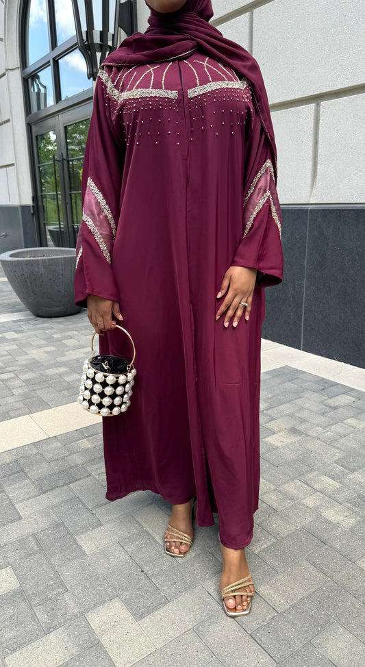 Burgundy Abaya