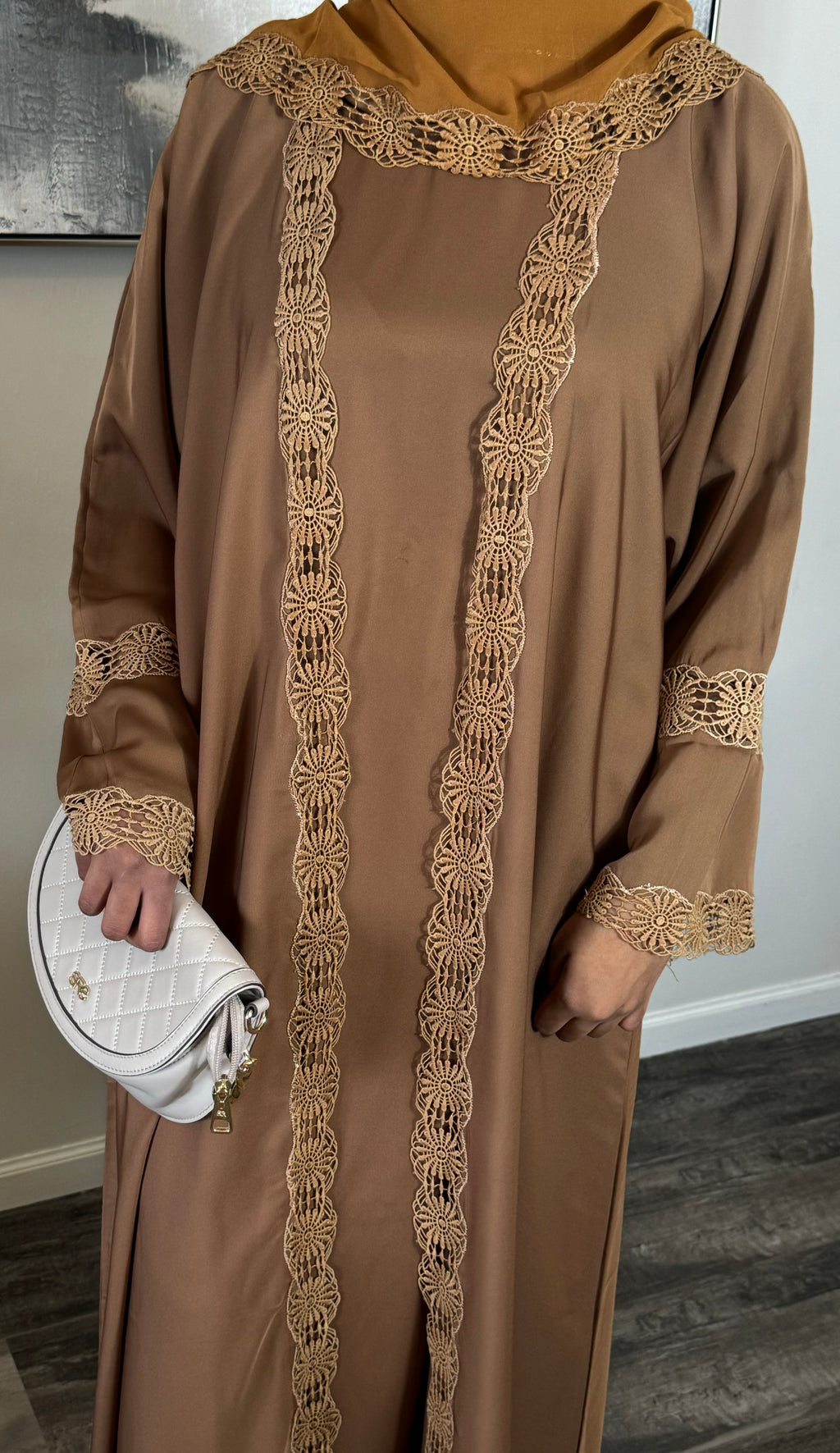 Brown Lace Abaya