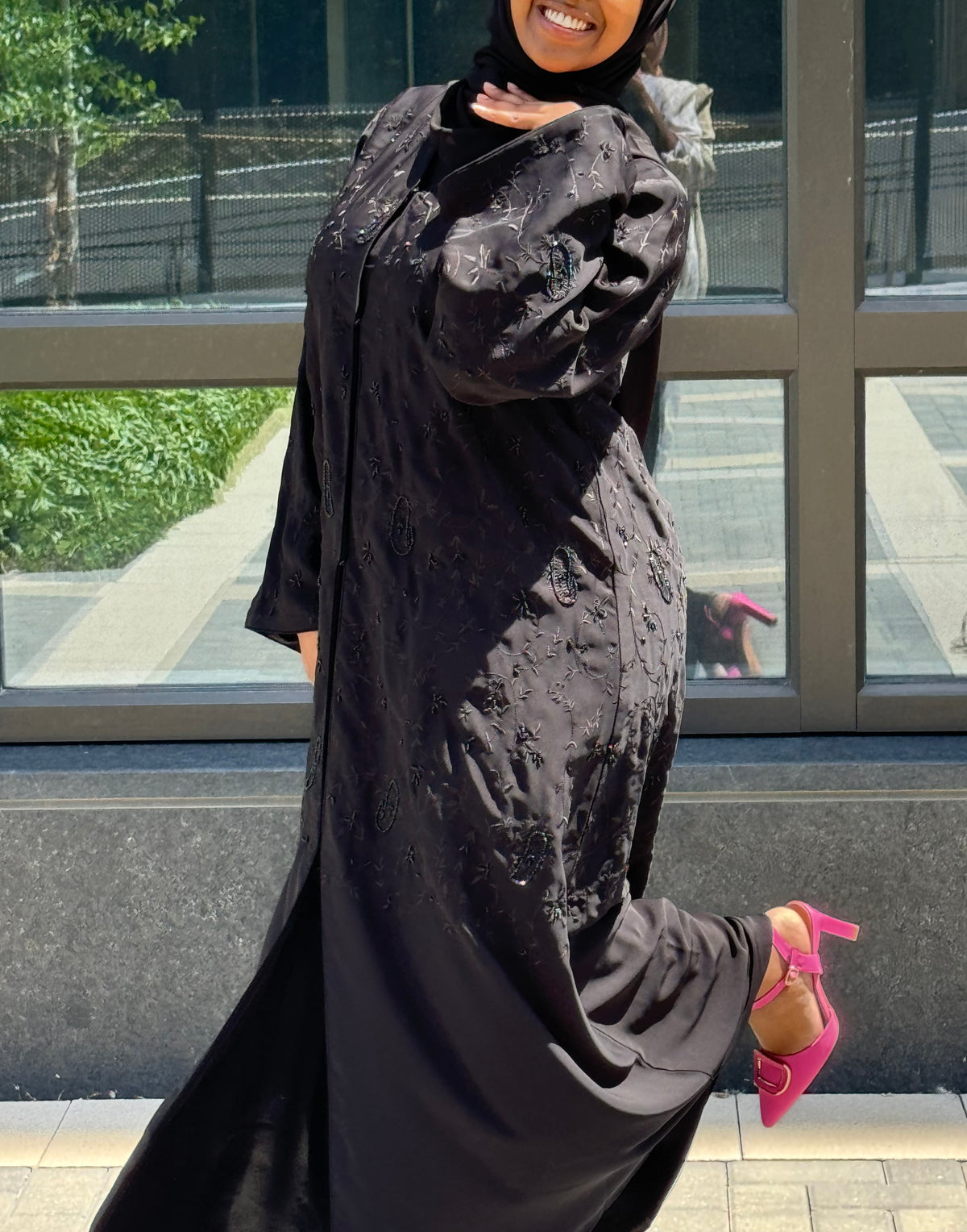 Arka Black on Black Abaya