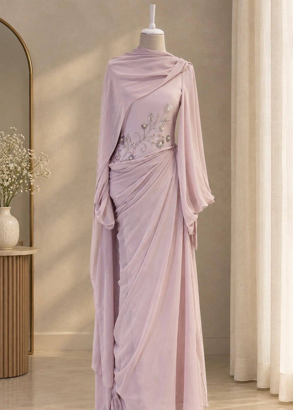Blush Blossom Evening Dress