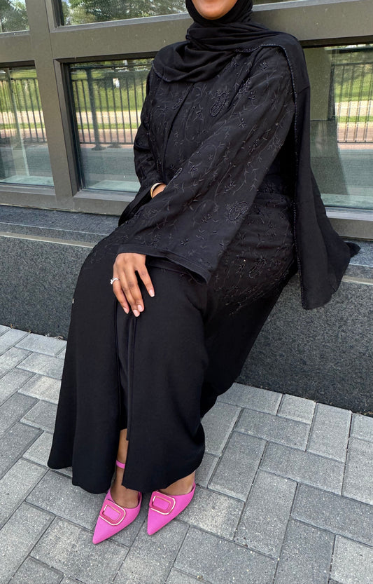 Arka Black on Black Abaya