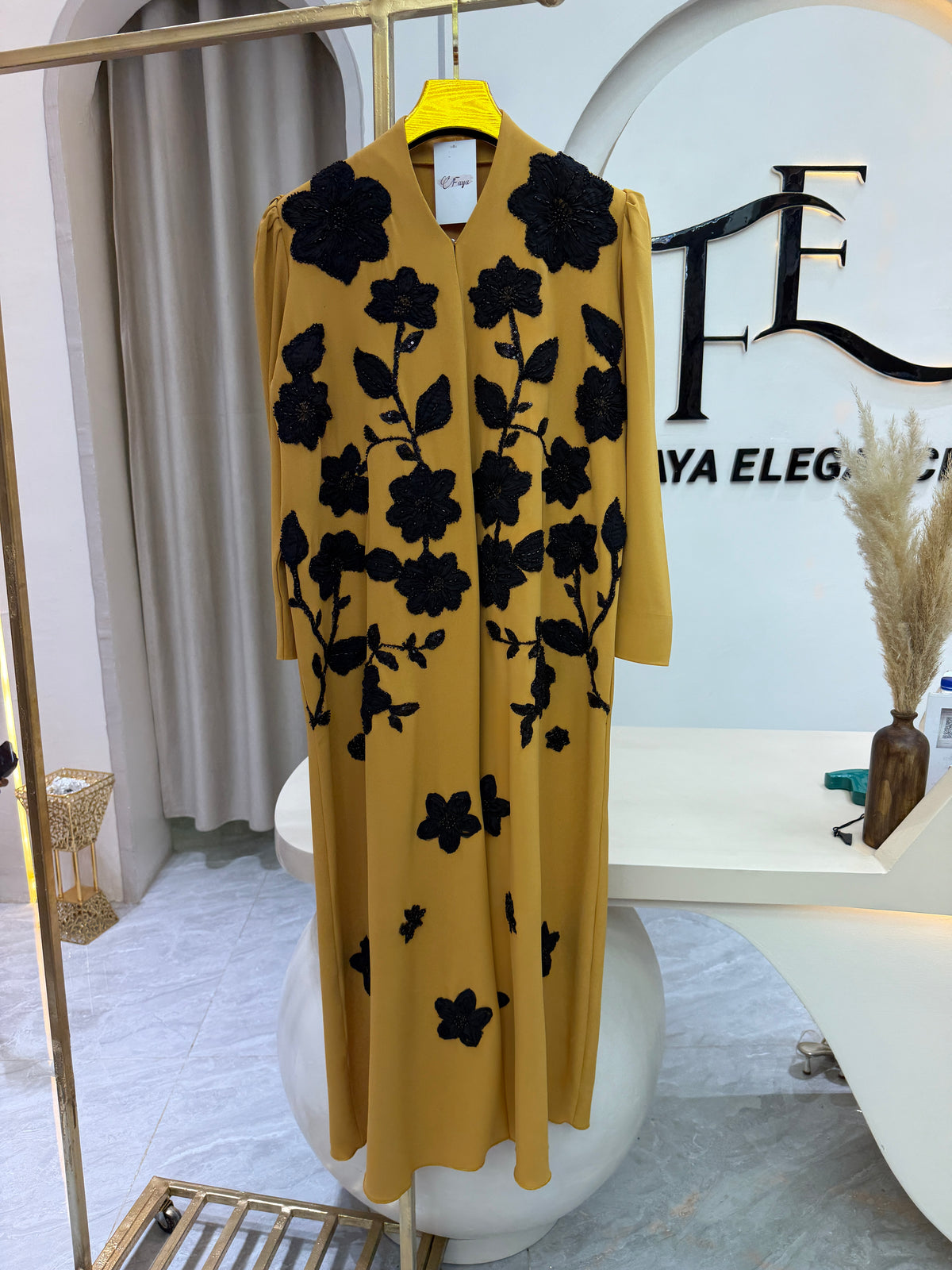 Kaye Yellow Black Abaya