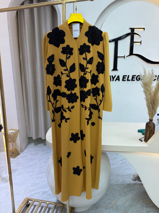 Kaye Yellow Black Abaya