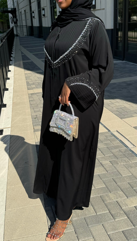 Black with Silver Abaya