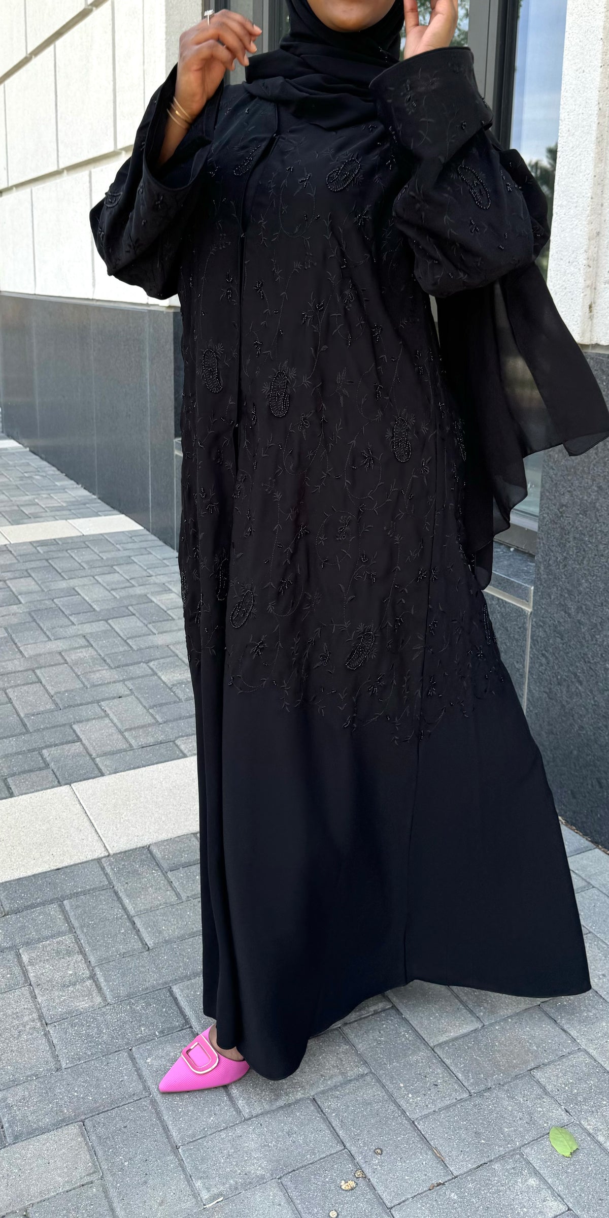 Arka Black on Black Abaya