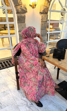 Load image into Gallery viewer, Printed Chiffon Abaya- hot pink
