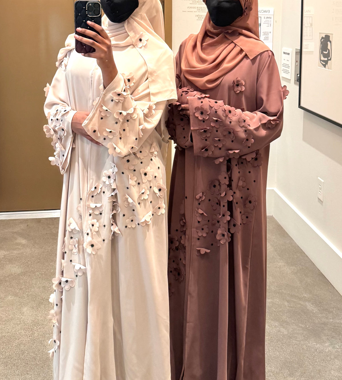 Flower Abaya Brown