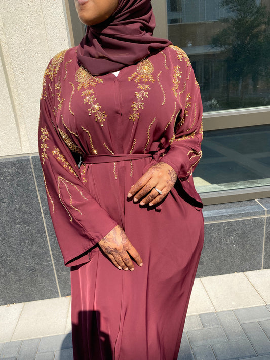 Azma Burgundy Abaya