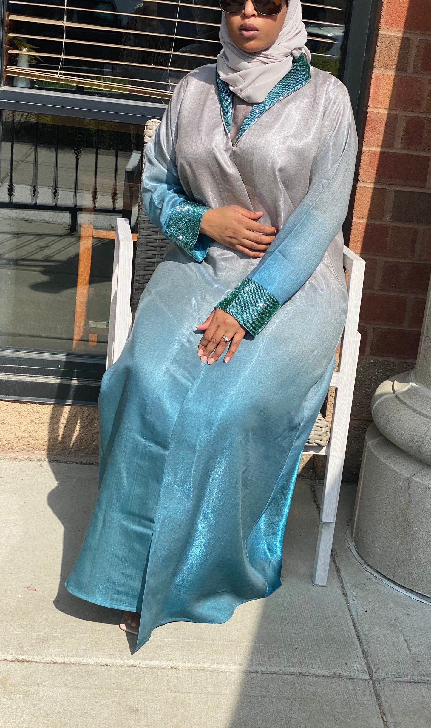Ombre Gray Blue Dress