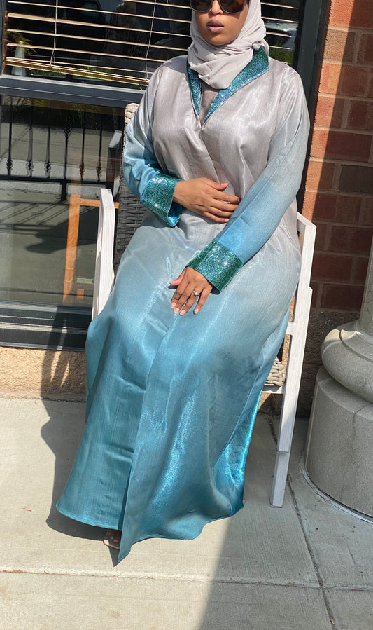 Ombre Gray Blue Dress