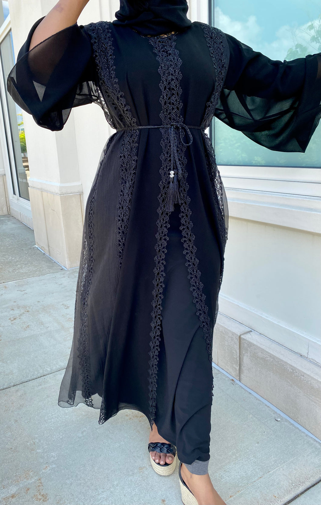 Lace Black Abaya