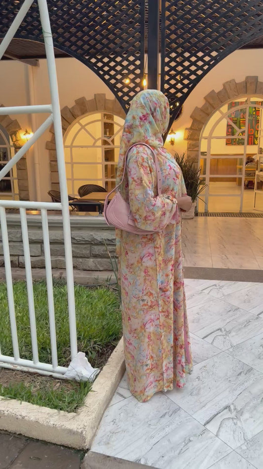 Printed Chiffon Abaya-Ruhani