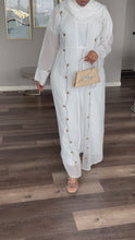 Load and play video in Gallery viewer, White Two Piece Abaya
