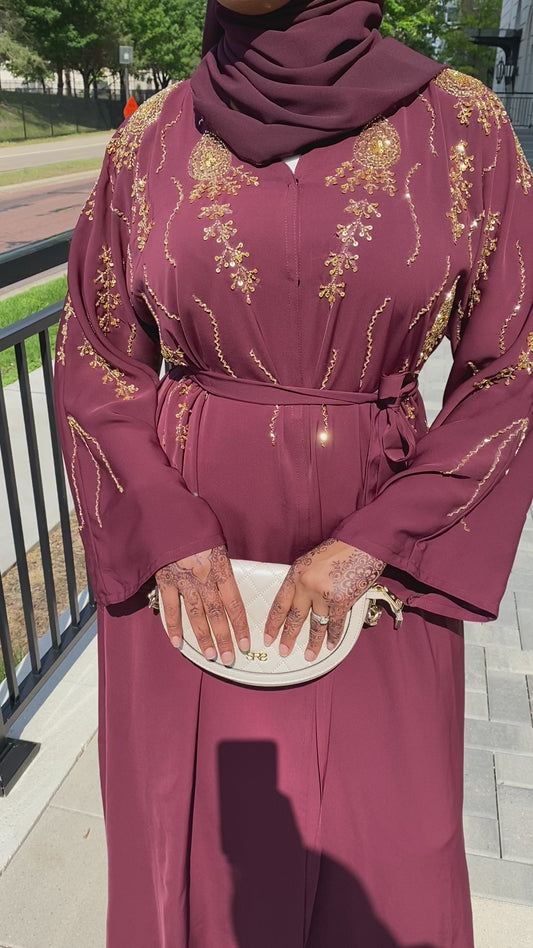 Azma Burgundy Abaya
