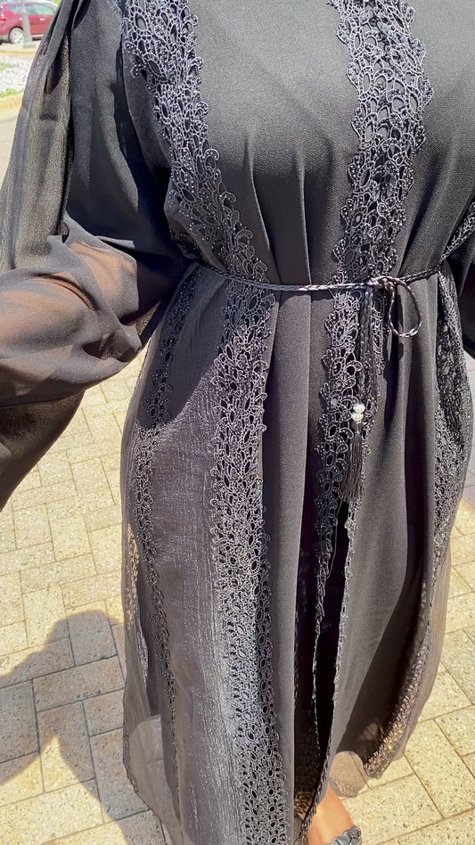 Lace Black Abaya
