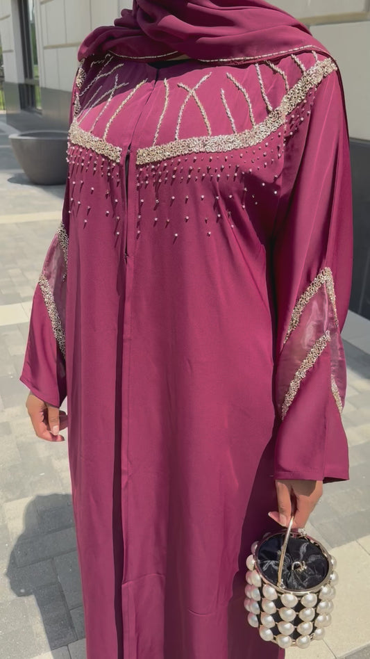 Burgundy Abaya