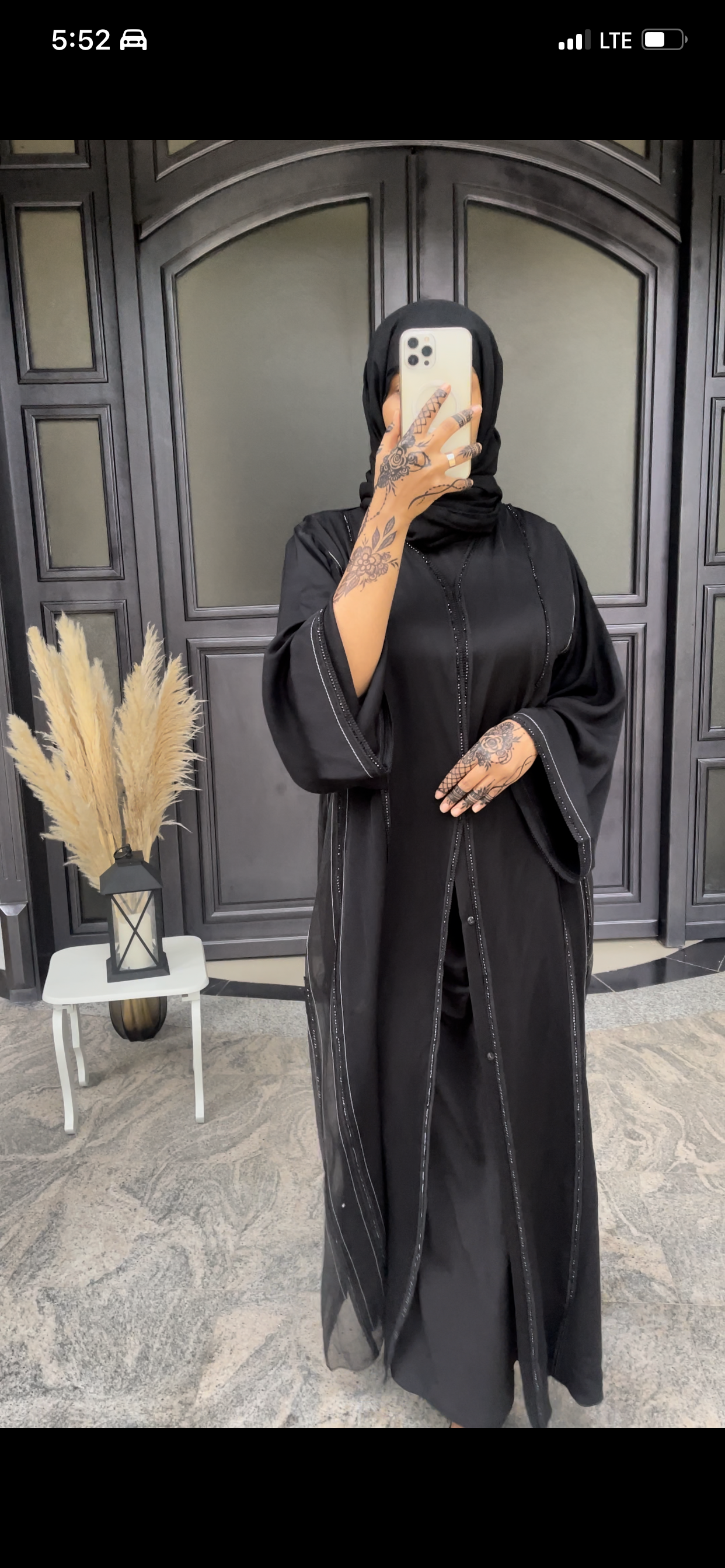 Black Lace Abaya
