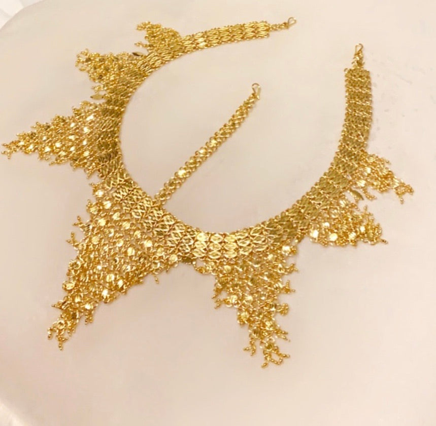 Traditional Oromo/Harari Headpiece Qarma- in Gold