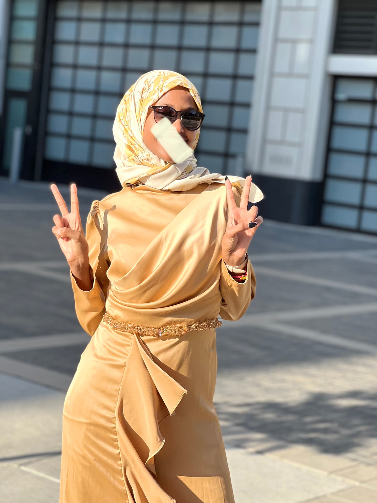 Nanbooni Satin Dress Gold