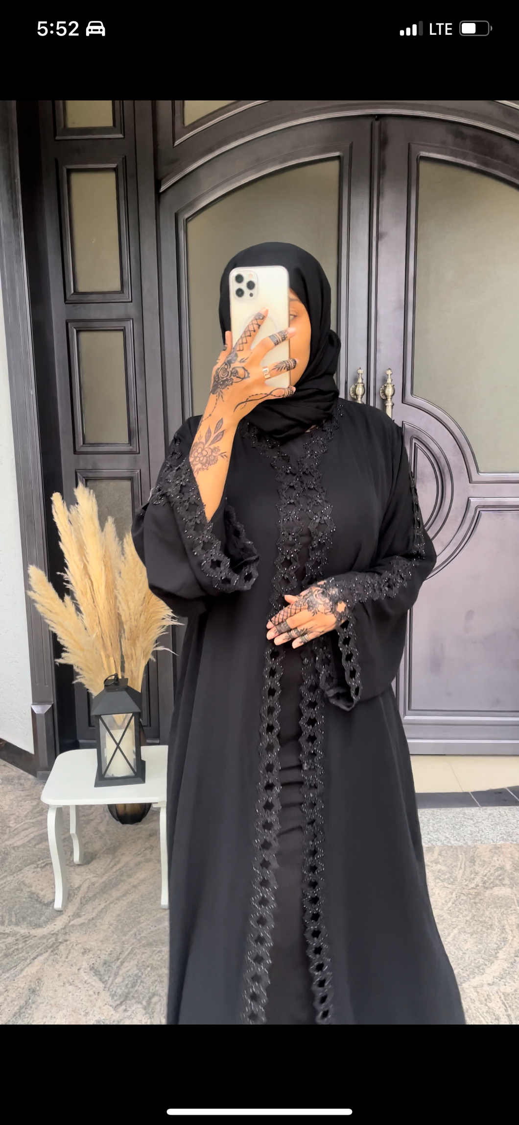 Black Open Abaya