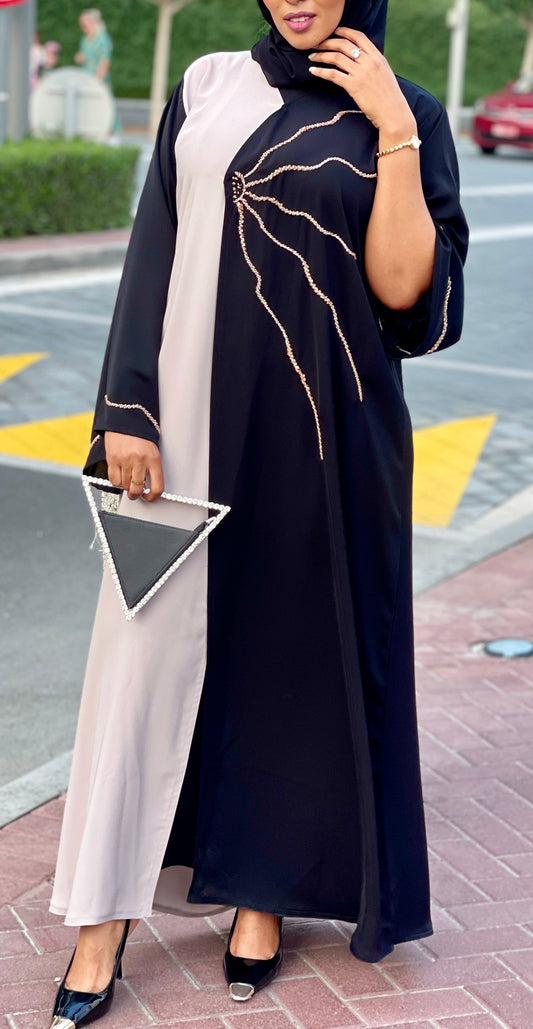 Black and Beige Abaya