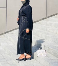 Load image into Gallery viewer, The Black Abaya with Lines
