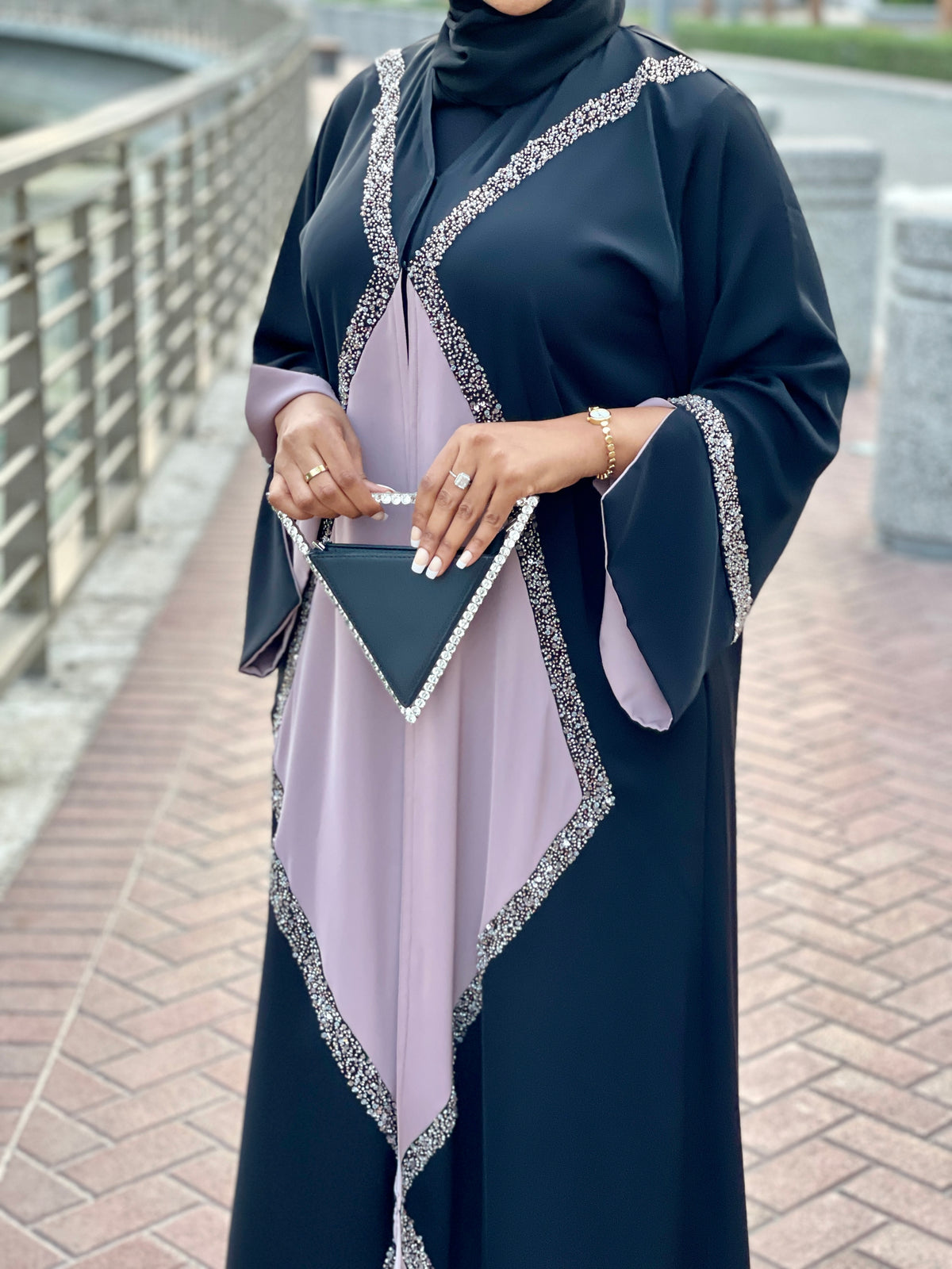 Black and Lavender Abaya
