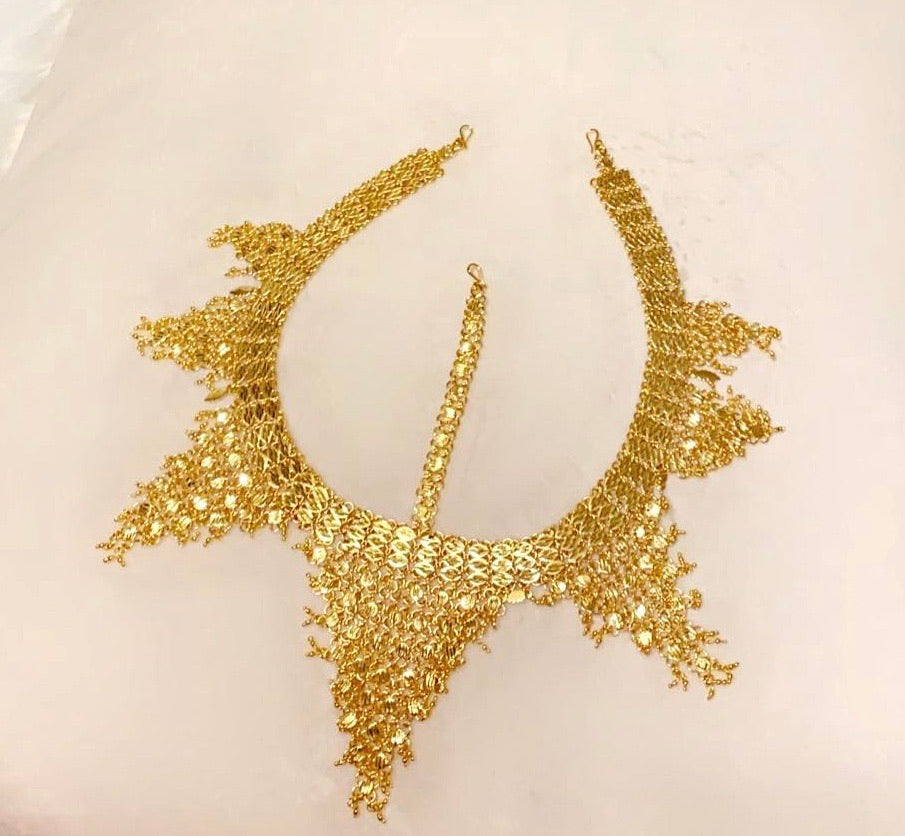 Traditional Oromo/Harari Headpiece Qarma- in Gold