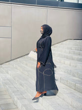 Load image into Gallery viewer, The Black Abaya with Lines
