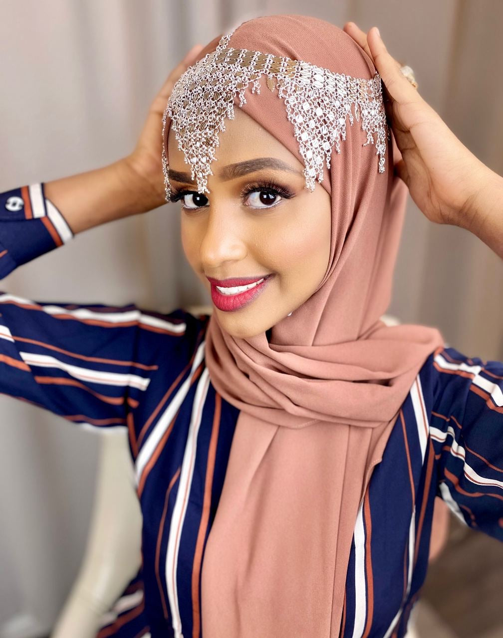 Traditional Oromo/Harari Headpiece Qarma- in Silver