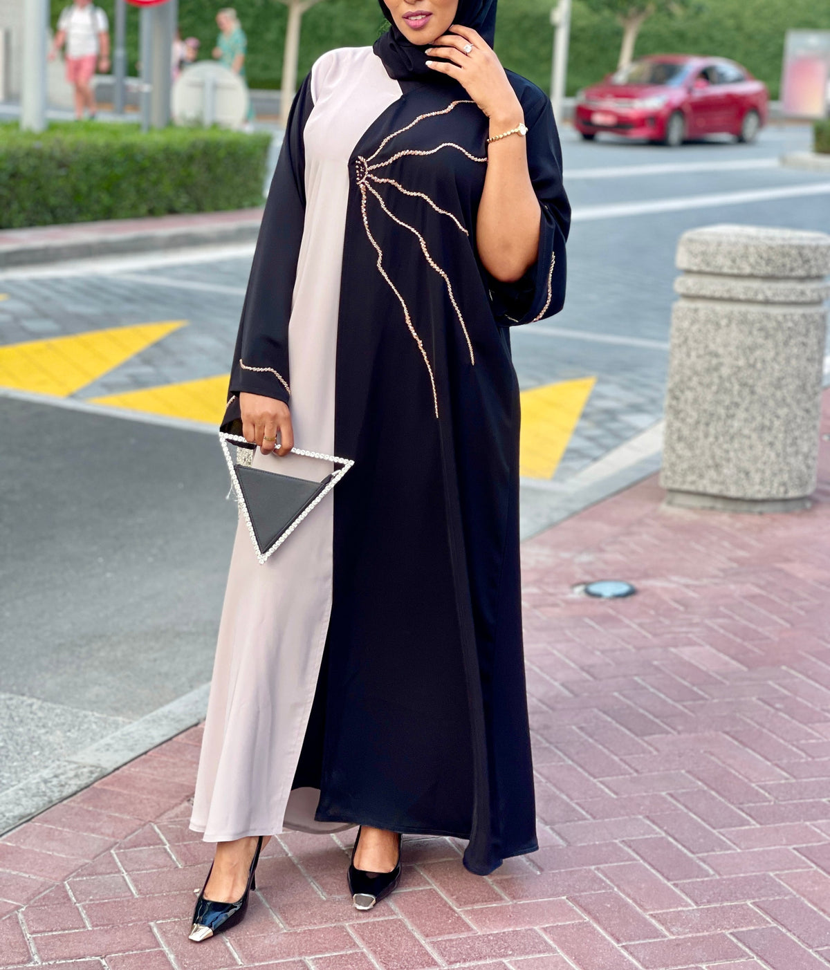 Black and Beige Abaya