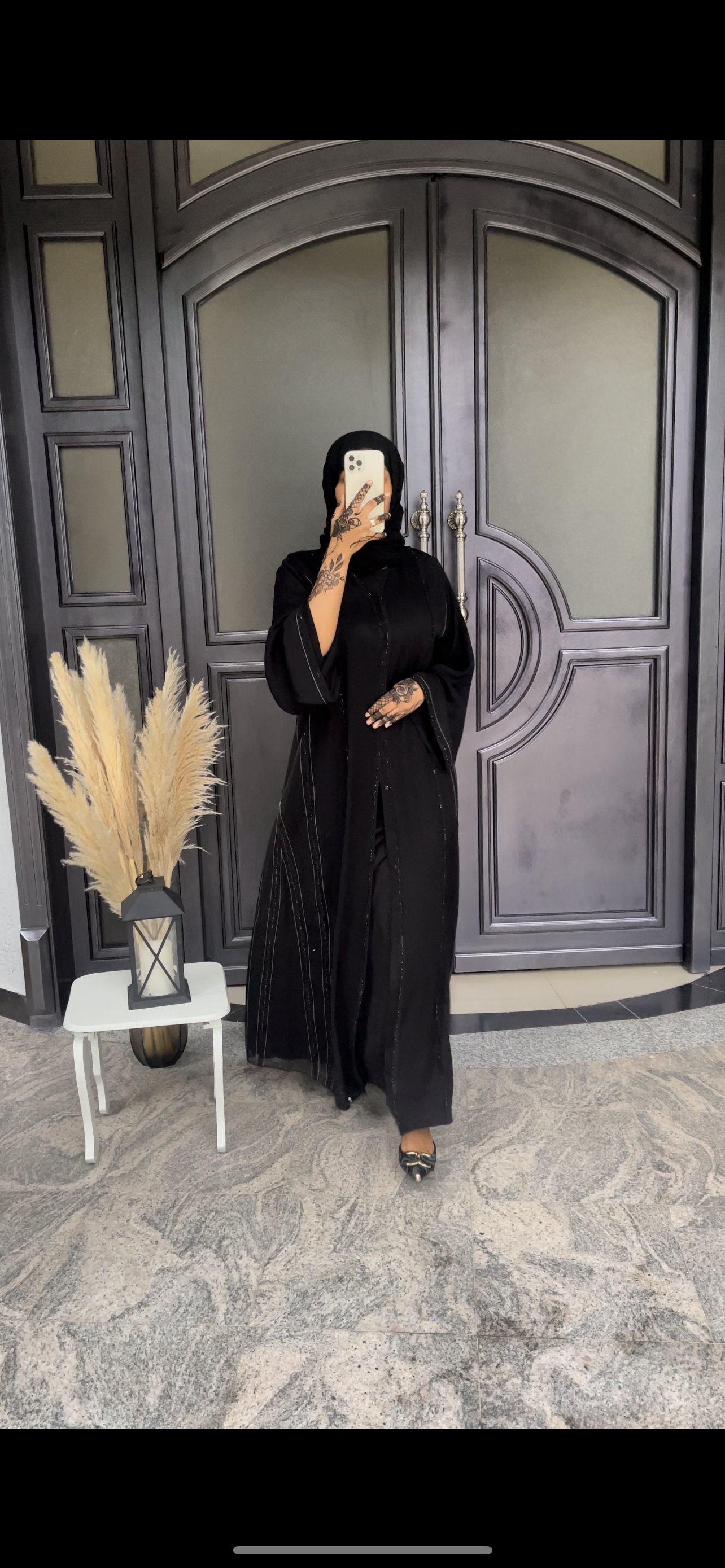 Black Lace Abaya