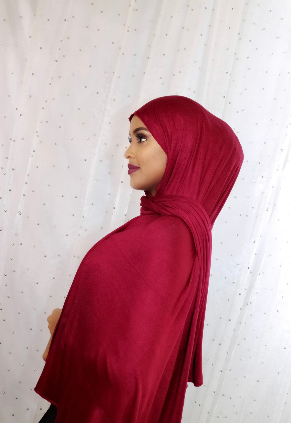Burgundy-Jersey Hijab