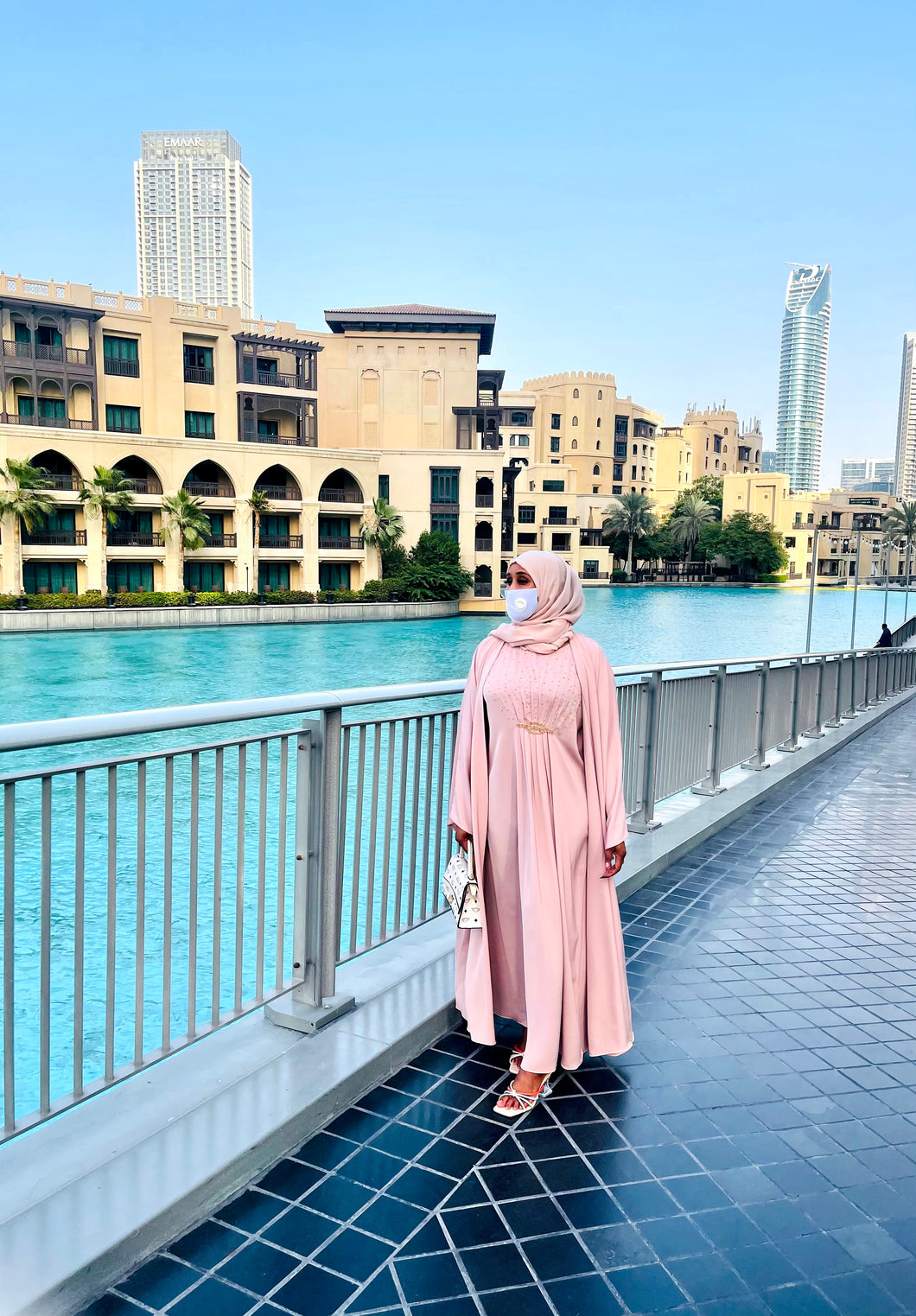 Safali Two Piece Abaya Blush Pink