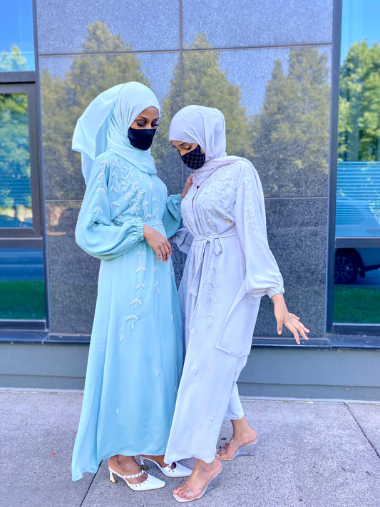 Asusal Light Gray Abaya