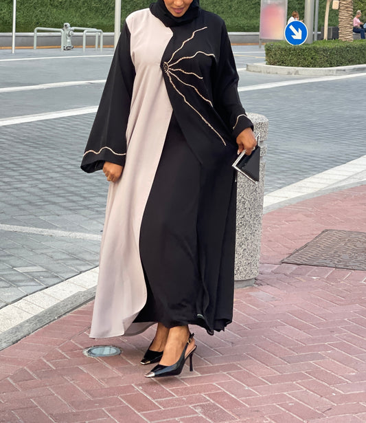 Black and Beige Abaya