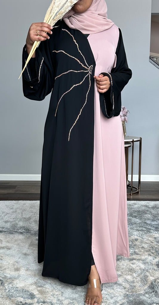Black and pink Abaya