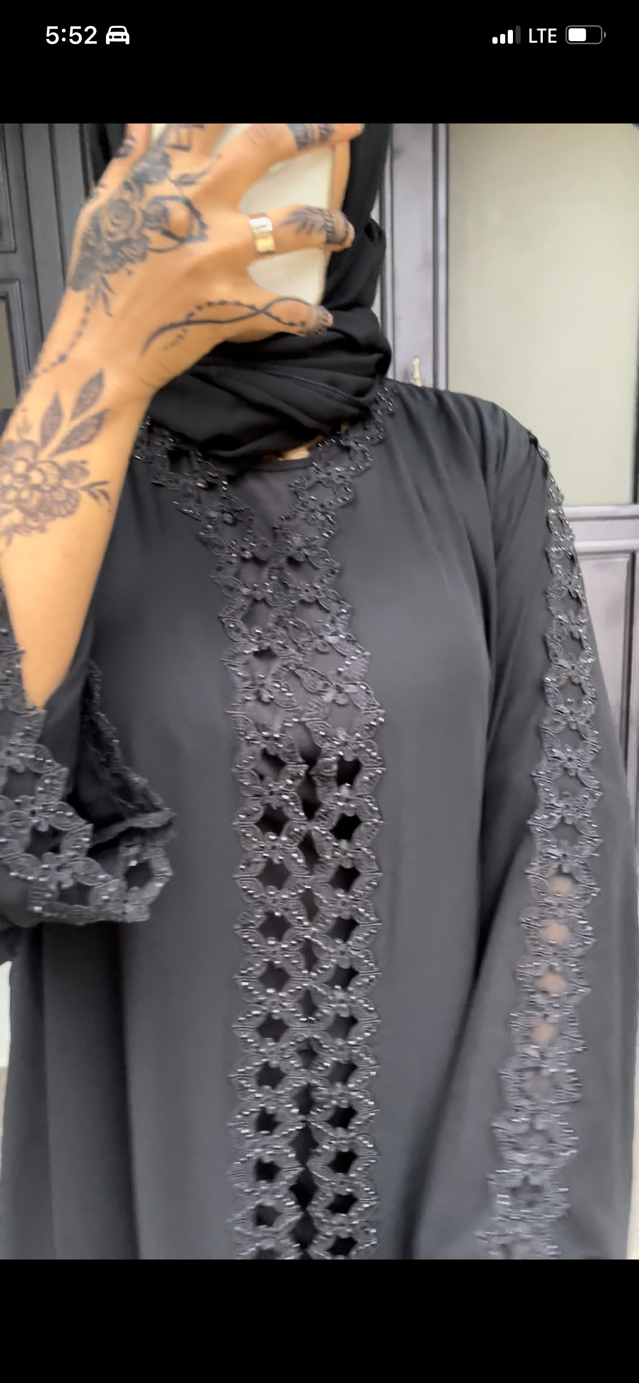 Black Open Abaya